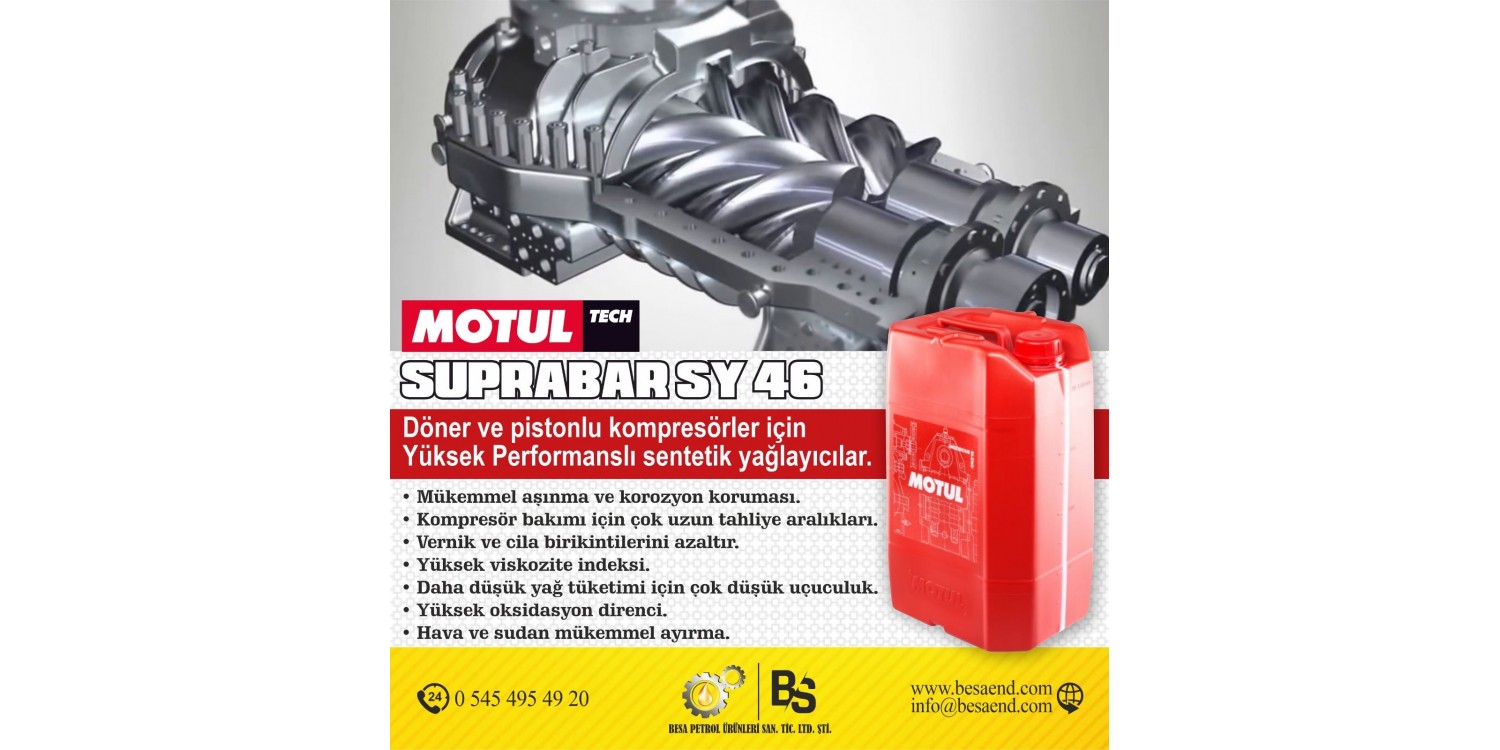 MOTUL SUPRABAR SY 46 (20 LT) SENTETİK KOMPRESÖR YAĞI